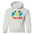 Youth Stacked Logo Hoodie - White