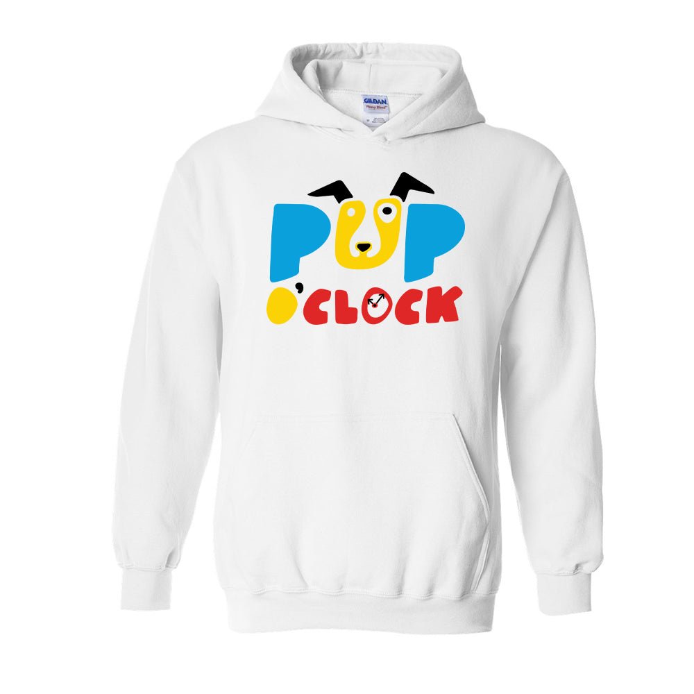 Adult Unisex Stacked Logo Hoodie - White